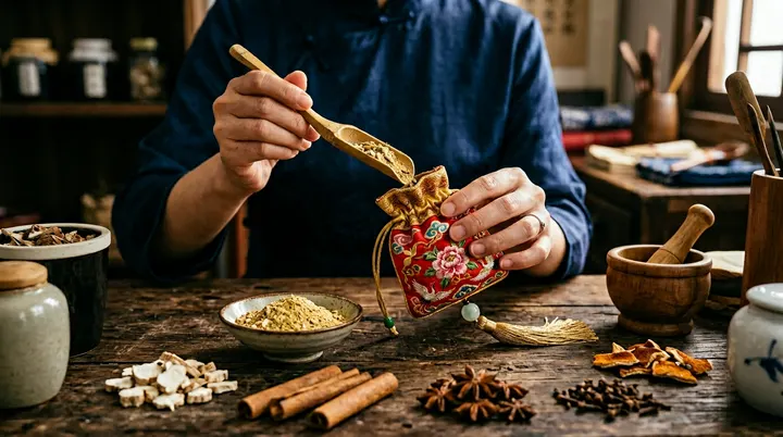 经过粗加工的珍贵香草豆荚和八角被整齐地排列在洁净的阳光晾晒架上