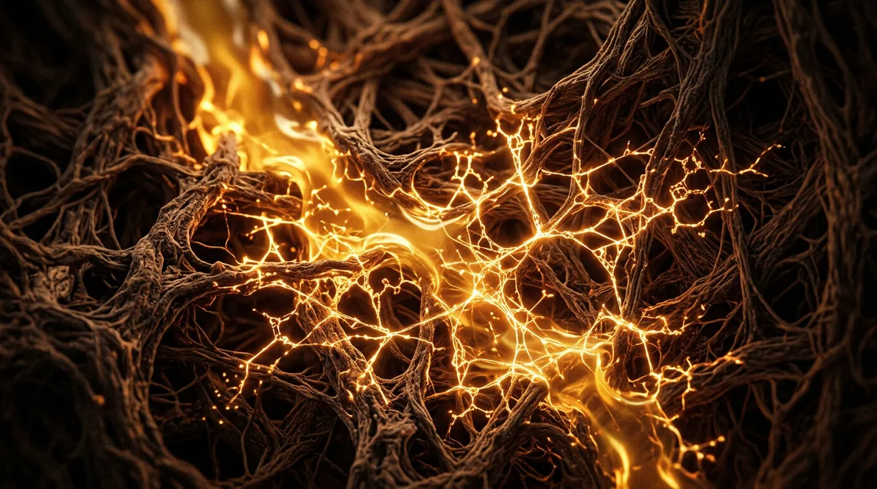 姜汁渗透进厚朴纤维中发生的分子重组抽象概念图