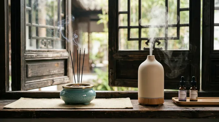 古法熏香与现代香薰的静谧时光